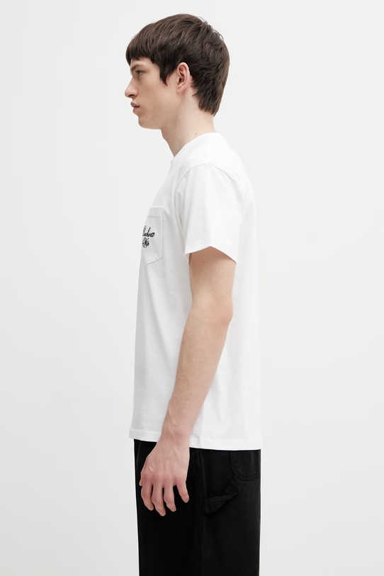 Carhartt WIP S/S Longhand Pocket T-Shirt t-shirt bawełniany męski I036204.00AXX biały SS26