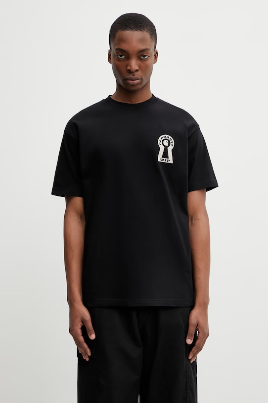 Odzież Carhartt WIP S/S Locked T-Shirt t-shirt bawełniany męski I036230.89XX czarny