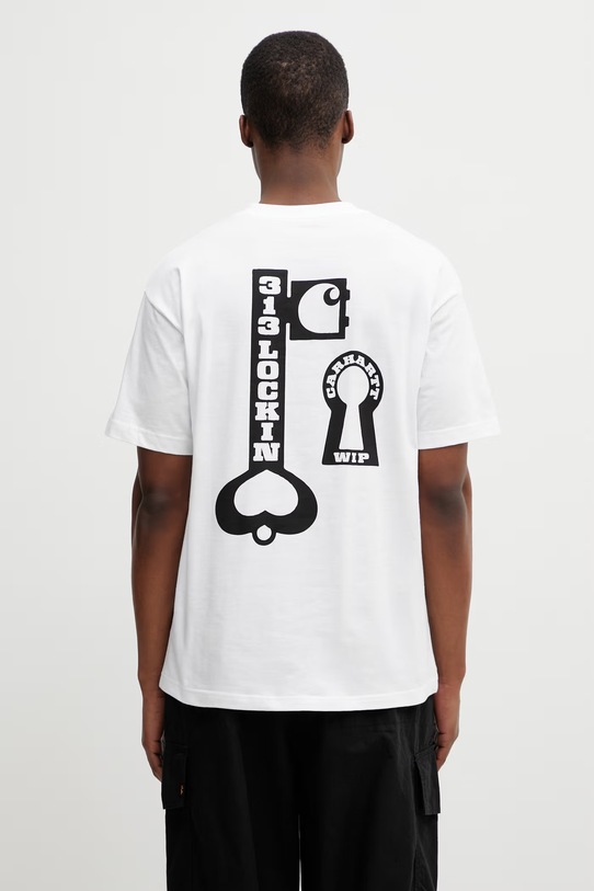 Carhartt WIP S/S Locked T-Shirt t-shirt bawełniany męski biały I036230.02XX
