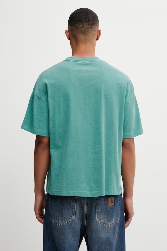 Odzież Carhartt WIP S/S Benton T-Shirt bawełniany męski I035590.3ICGD zielony