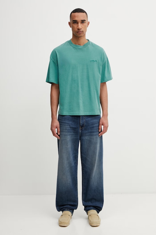 Carhartt WIP S/S Benton T-Shirt bawełniany męski I035590.3ICGD zielony