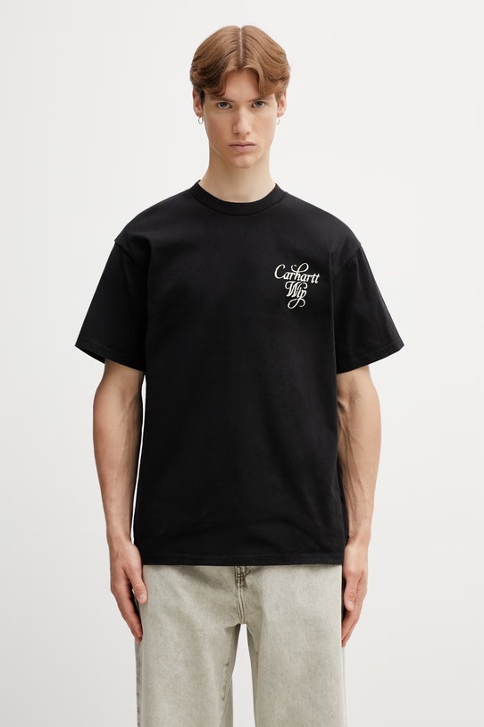 Odzież Carhartt WIP S/S Vestige T-Shirt bawełniany męski I036220.8906 czarny