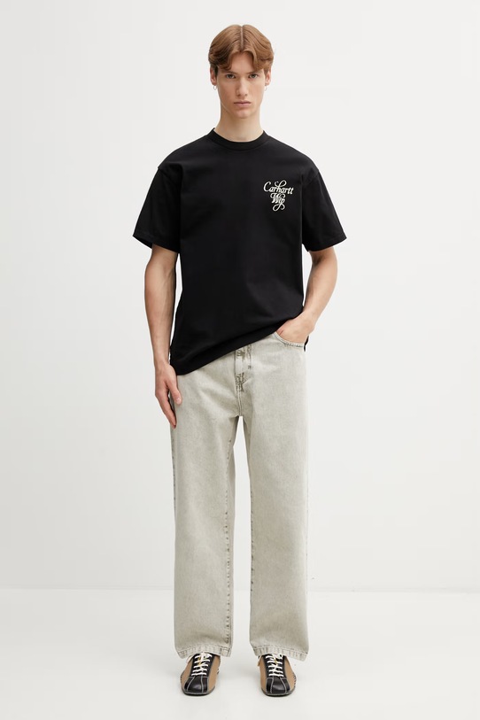 Carhartt WIP S/S Vestige T-Shirt bawełniany męski I036220.8906 czarny