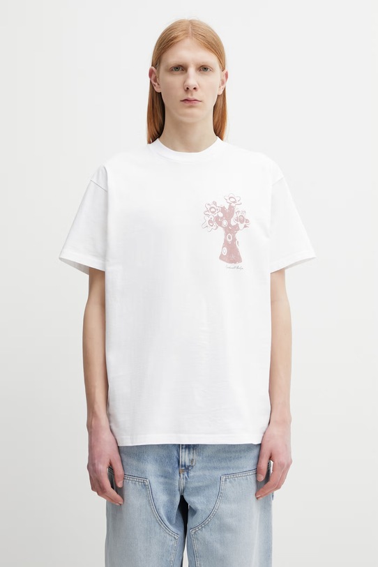 Odzież Carhartt WIP S/S Forma T-Shirt t-shirt bawełniany męski I036254.260 biały