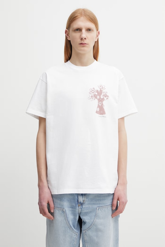 Odzież Carhartt WIP S/S Forma T-Shirt t-shirt bawełniany męski I036254.260 biały
