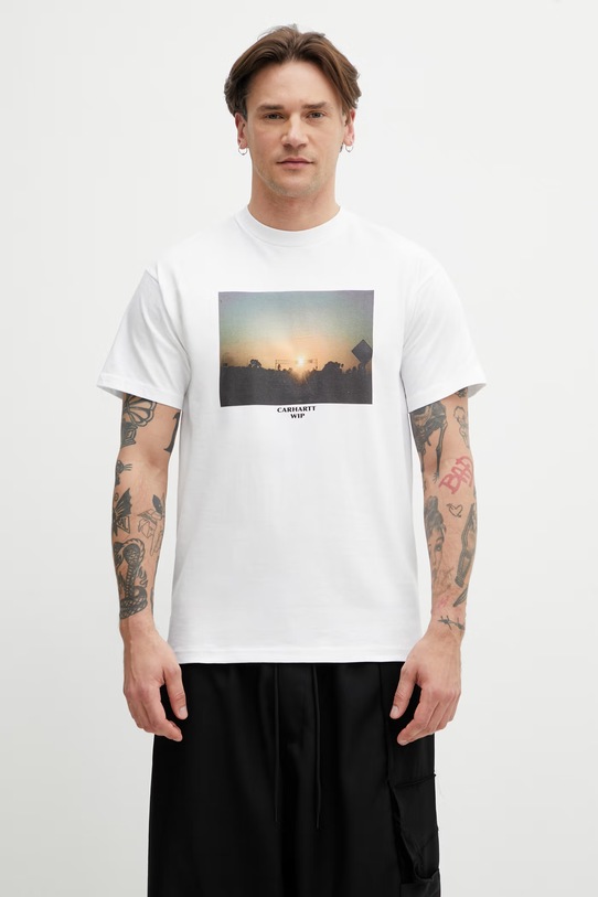 Carhartt WIP S/S Warm Views T-Shirt bawełniany męski biały I036246.02XX