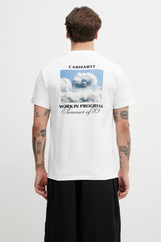 Odzież Carhartt WIP S/S Warm Views T-Shirt bawełniany męski I036246.02XX biały