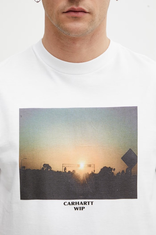 Carhartt WIP S/S Warm Views T-Shirt bawełniany męski biały I036246.02XX