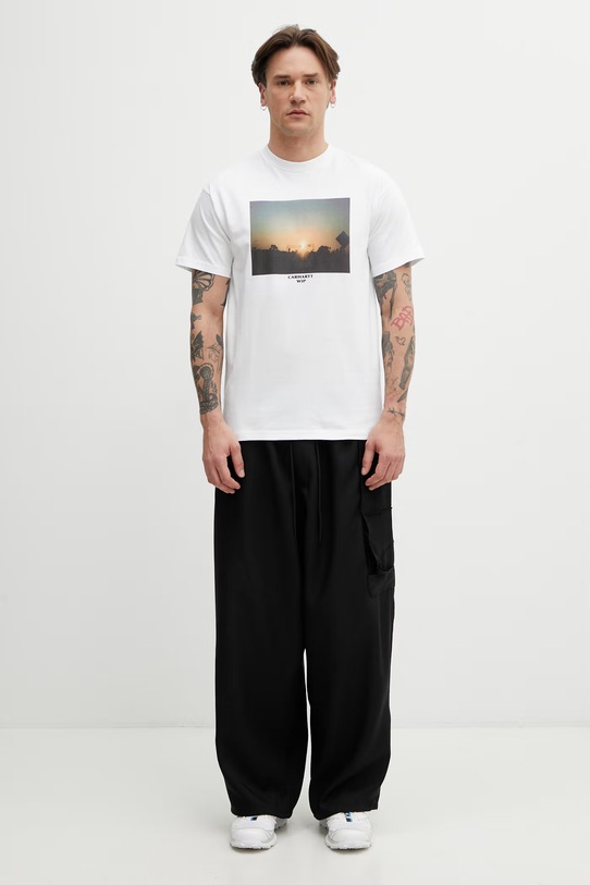 Carhartt WIP S/S Warm Views T-Shirt bawełniany męski I036246.02XX biały