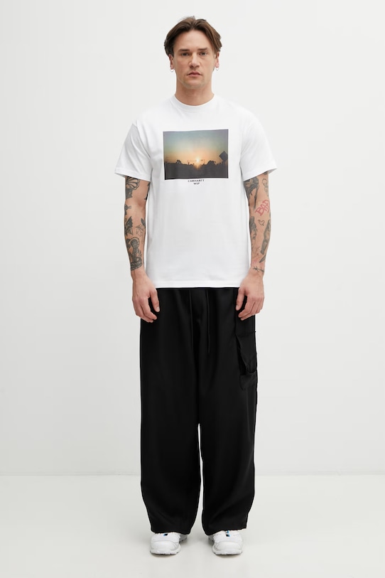 Carhartt WIP S/S Warm Views T-Shirt bawełniany męski I036246.02XX biały