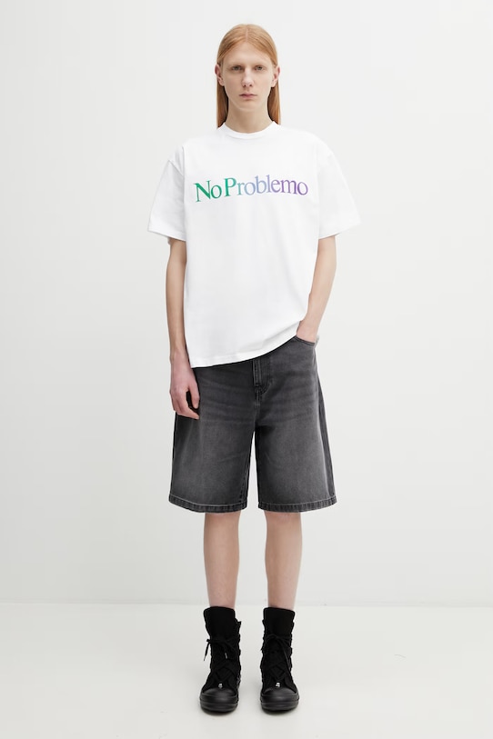 No Problemo Gradient t-shirt męski bawełniany NP6001805 biały