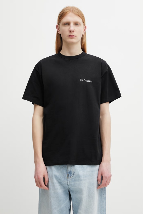 Odzież No Problemo Smile Away t-shirt oversize bawełniany męski NP6001905 czarny