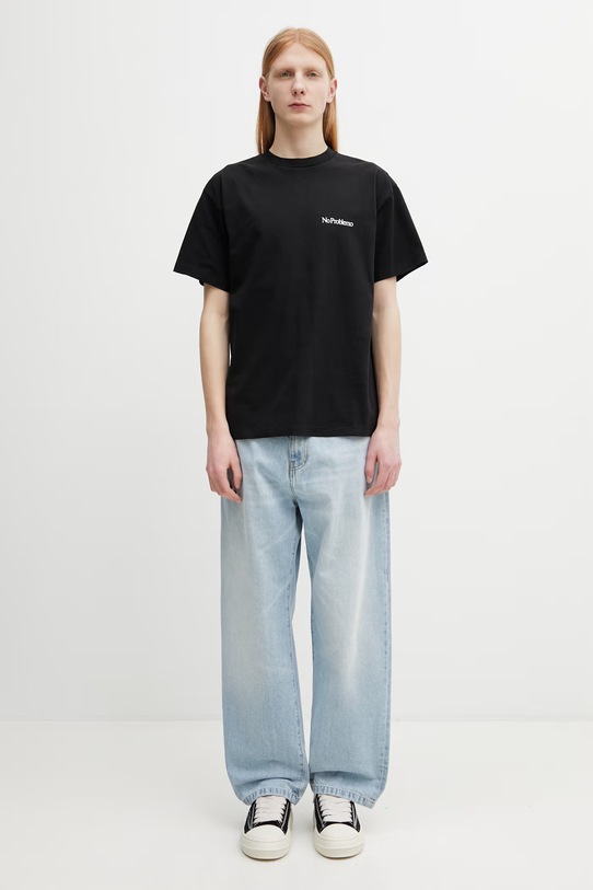 No Problemo Smile Away t-shirt oversize bawełniany męski NP6001905 czarny