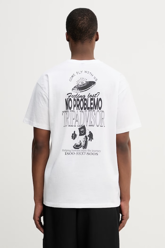 No Problemo Trip Advisor t-shirt bawełniany damski biały NP6000305