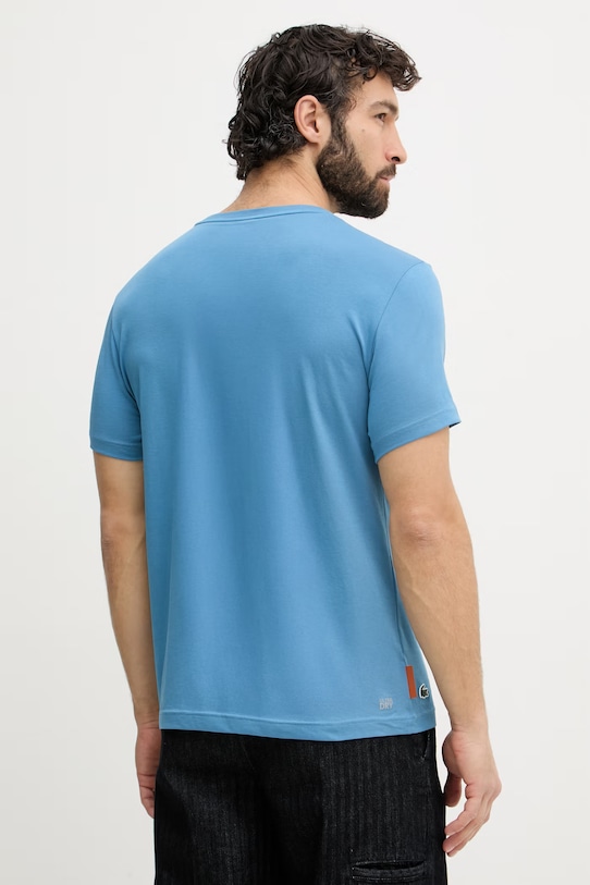 Odzież Lacoste T-shirt męski z bawełną TH0338 niebieski