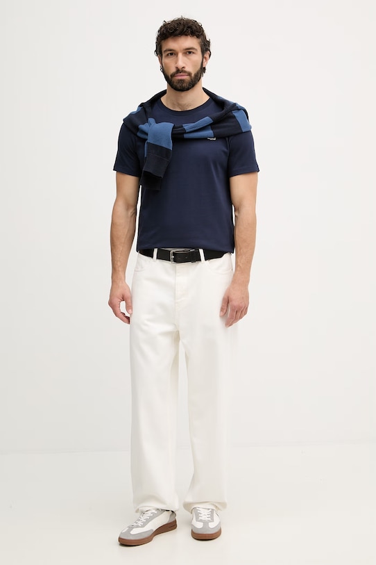 Lacoste T-shirt męski z bawełną TH8309 granatowy SS26