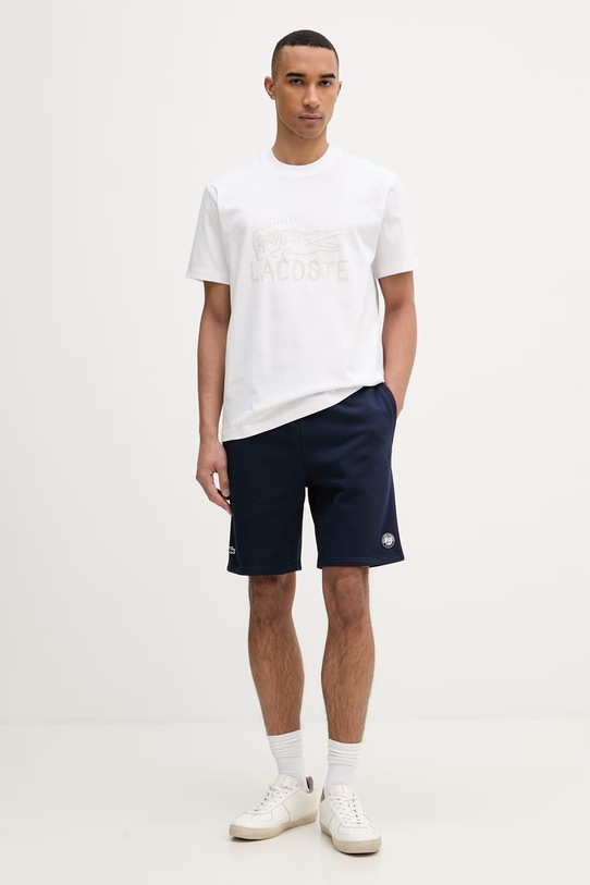 Lacoste T-shirt męski bawełniany TH1427 biały SS26