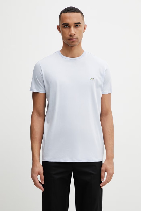 Lacoste T-shirt bawełniany męski niebieski TH6709.J2G