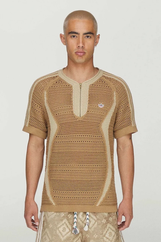 adidas Originals CLOT x adidas by Edison Chen T-shirt męski z bawełną beżowy KE7069