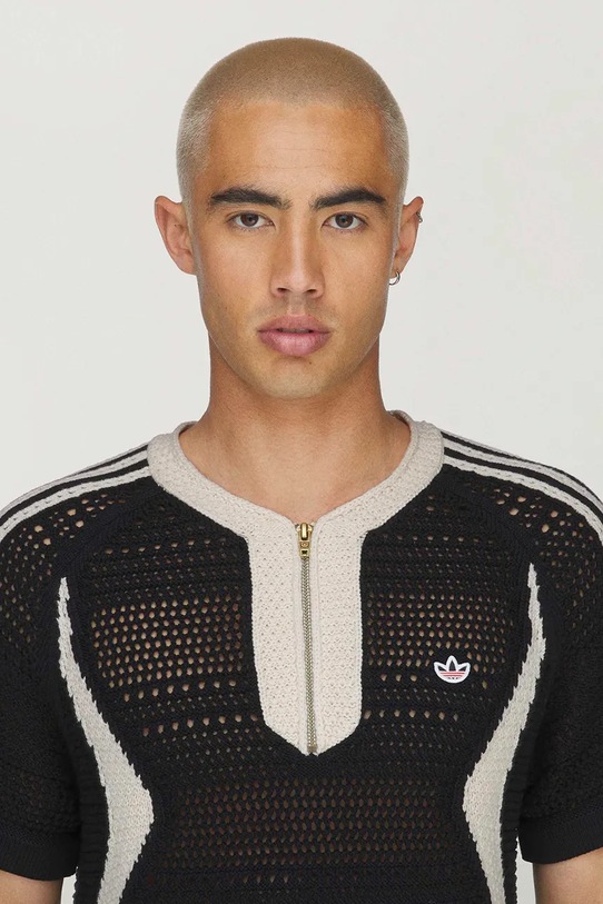 adidas Originals CLOT x adidas by Edison Chen T-shirt swetrowy z bawełną męski KE7074 czarny