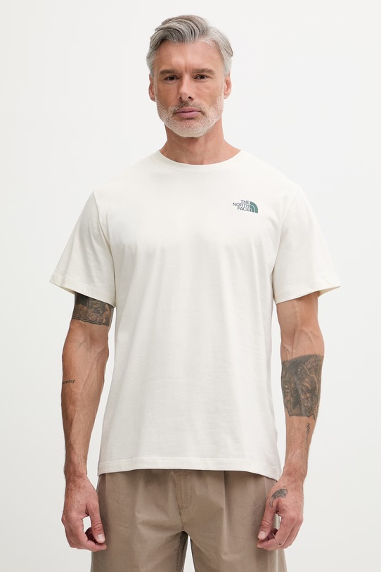 Odzież The North Face T-shirt męski bawełniany RETRO EARTH NF0A8G9PQLI1 beżowy