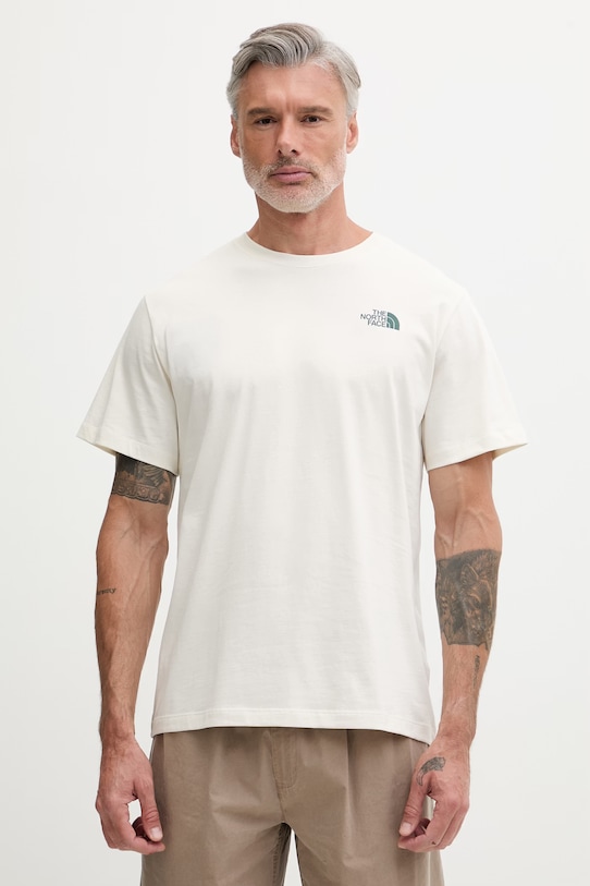 Odzież The North Face T-shirt męski bawełniany RETRO EARTH NF0A8G9PQLI1 beżowy