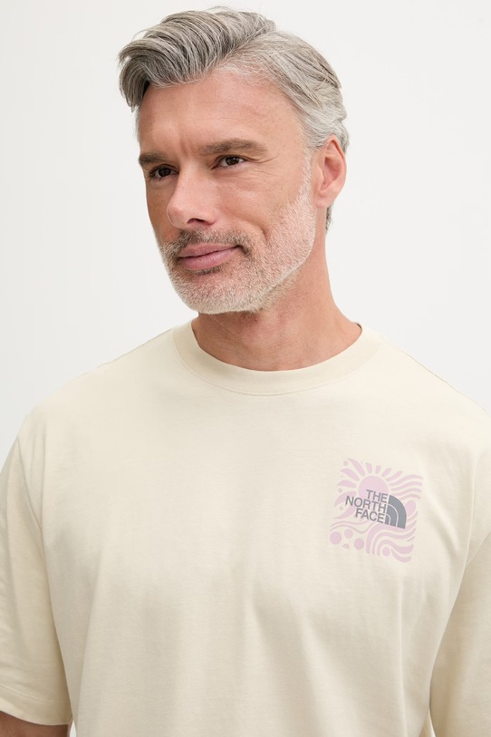 The North Face T-shirt męski bawełniany SUN OVERSIZE beżowy NF0A8GA0DOM1
