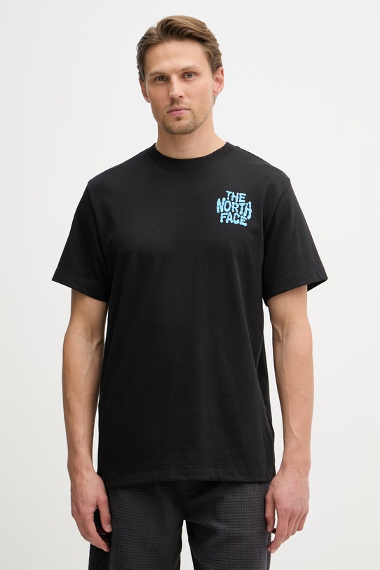 Ρούχα The North Face t-shirt Ανδρικό βαμβακερός DRIP LOGO NF0A8GABJK31 μαύρο