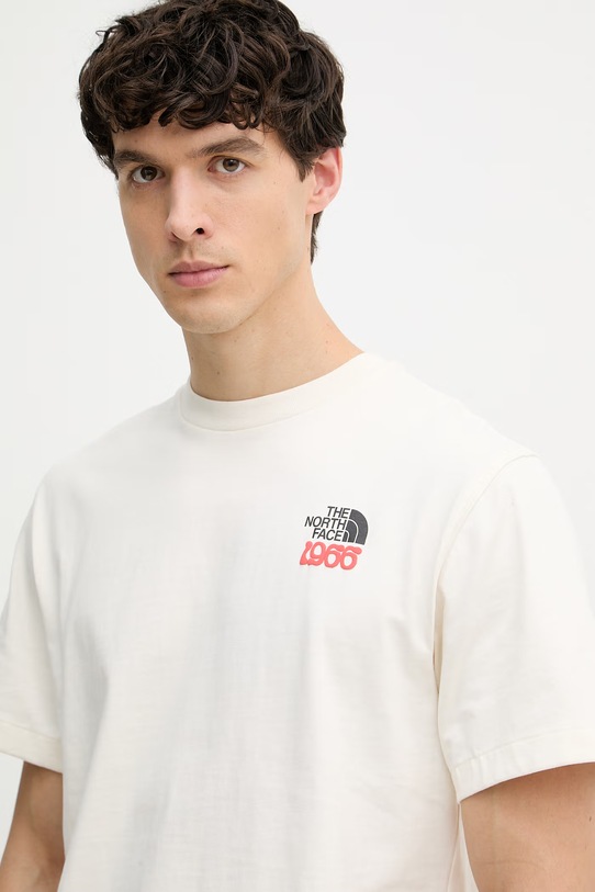 The North Face T-shirt męski bawełniany 1966 MOTION beżowy NF0A8GAHQLI1