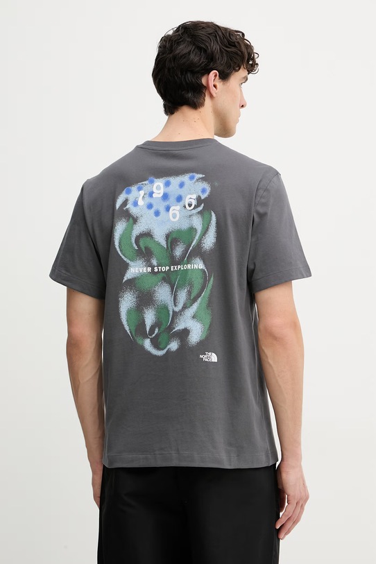 Odzież The North Face T-shirt męski bawełniany 1966 MOTION NF0A8GAHRHI1 szary
