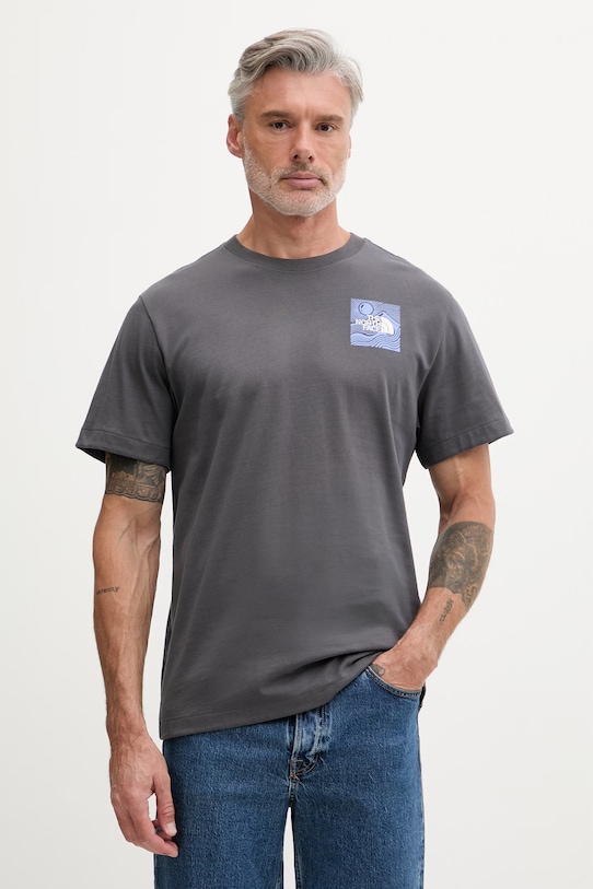 Odzież The North Face T-shirt męski bawełniany MOUNTAIN ESCAPE NF0A8GB1RHI1 szary