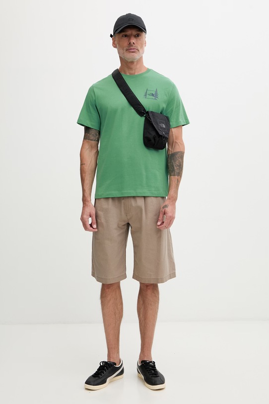The North Face T-shirt męski bawełniany CAMPING RELAXED NF0A8GQMG571 zielony SS26