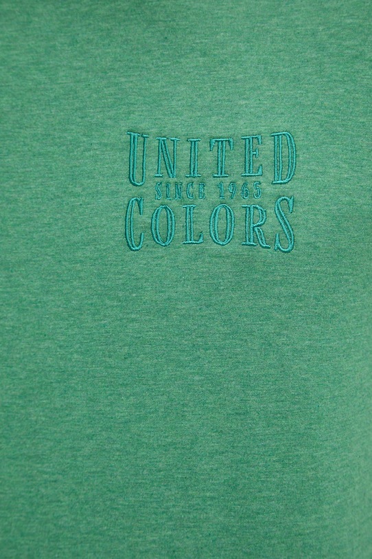 United Colors of Benetton T-shirt męski bawełniany zielony 3UWFU10BV