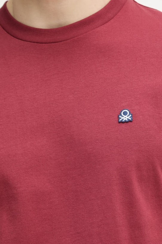 United Colors of Benetton T-shirt męski bawełniany 3MI5J1AF7. bordowy