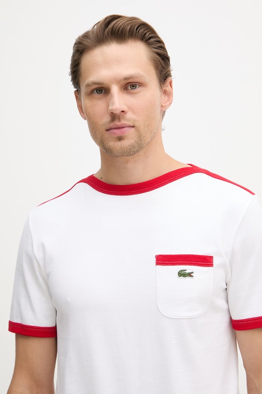 Lacoste T-shirt męski bawełniany biały TH1789