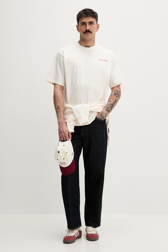 Baron Filou t-shirt ανδρικό βαμβακερό LOBSTER GANG 000014997 μπεζ SS26