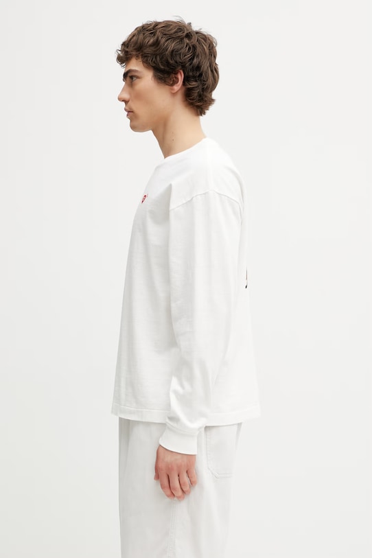 Human Made longsleeve bawełniany męski HM31CS037 biały SS26