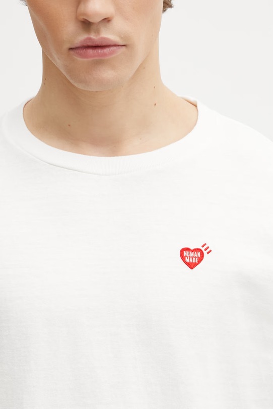 Human Made longsleeve bawełniany męski biały HM31CS037