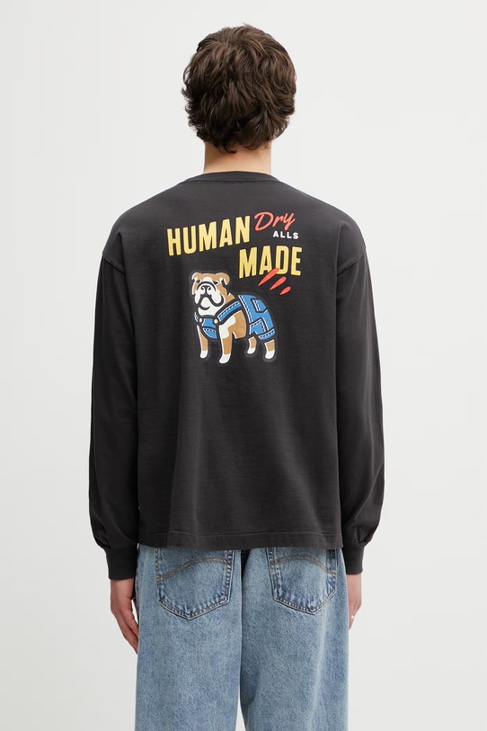 Human Made longsleeve męski bawełniany czarny HM31CS037
