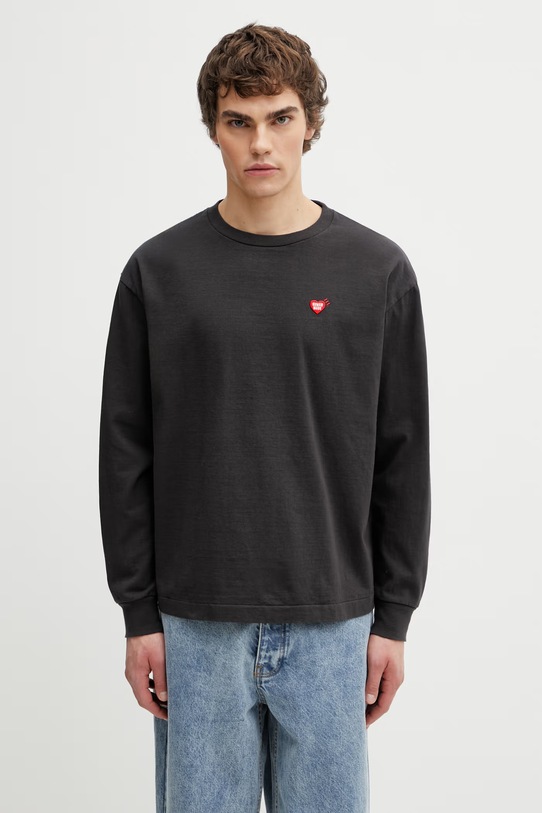 Odzież Human Made longsleeve męski bawełniany HM31CS037 czarny