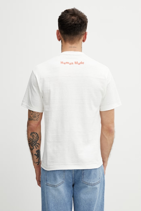 Oblečenie Human Made tričko bavlnené pánske HM31TE003 biela