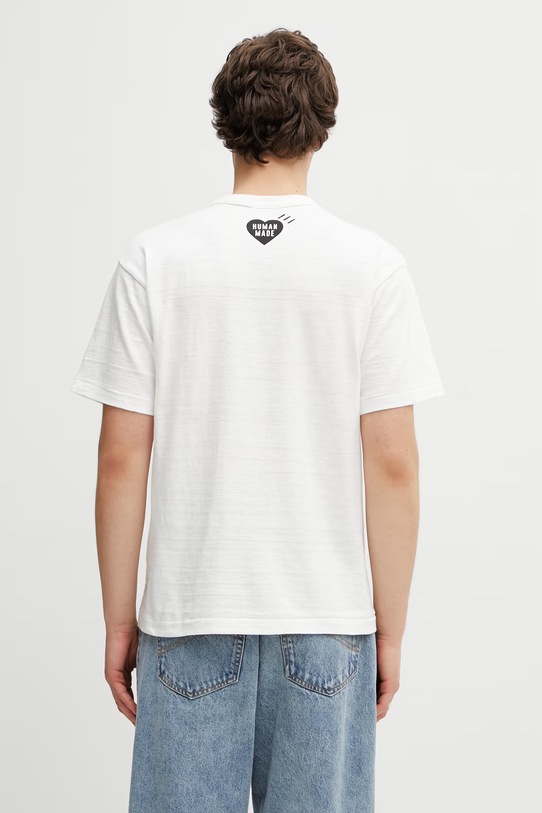 Odzież Human Made T-shirt bawełniany męski HM31TE015 biały