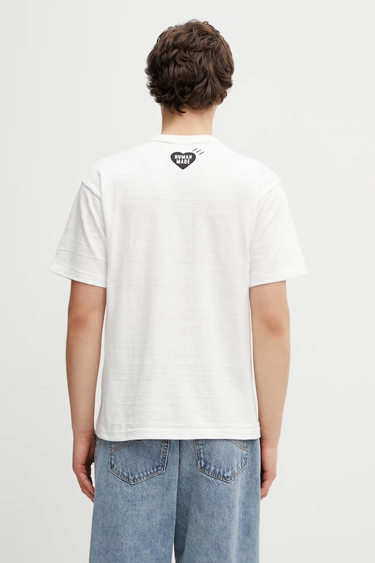 Odzież Human Made T-shirt bawełniany męski HM31TE015 biały