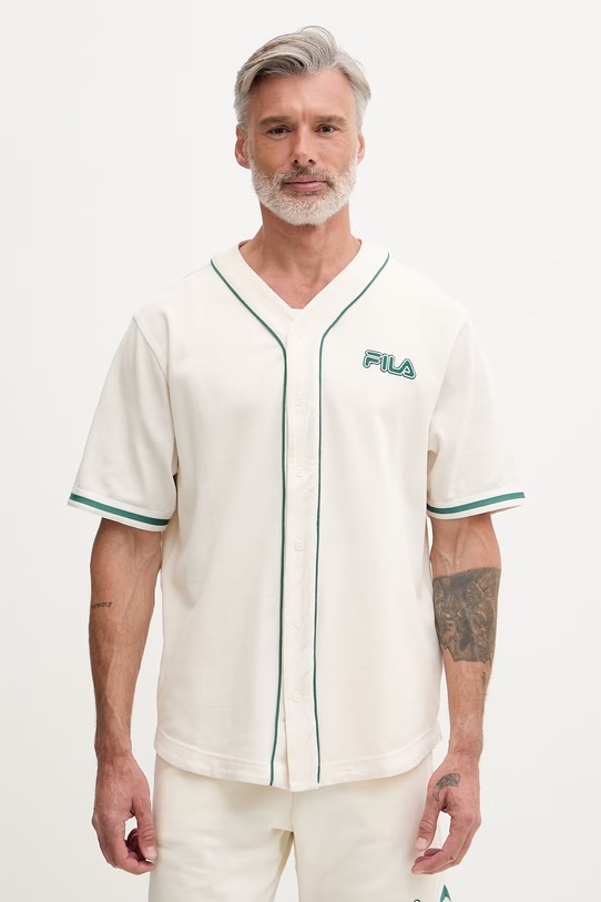 Fila koszula męska bawełniana STATUTO beżowy FAM1213