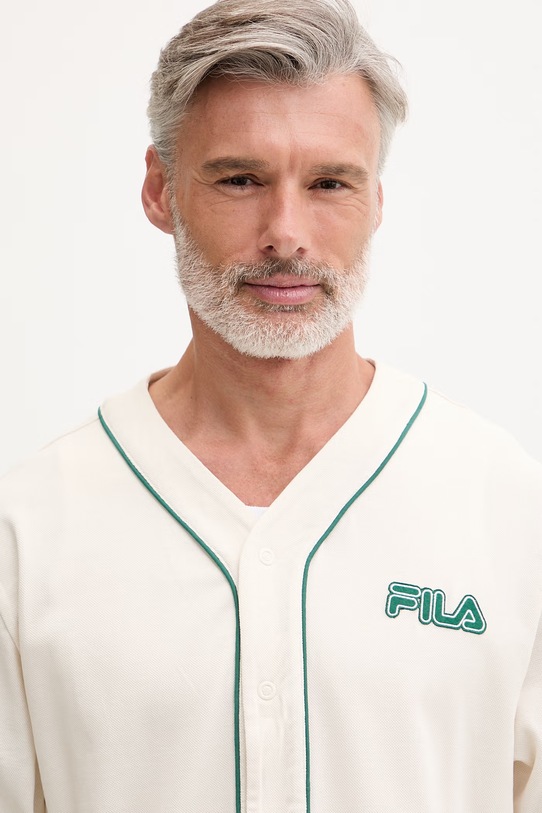 Fila koszula męska bawełniana STATUTO beżowy FAM1213