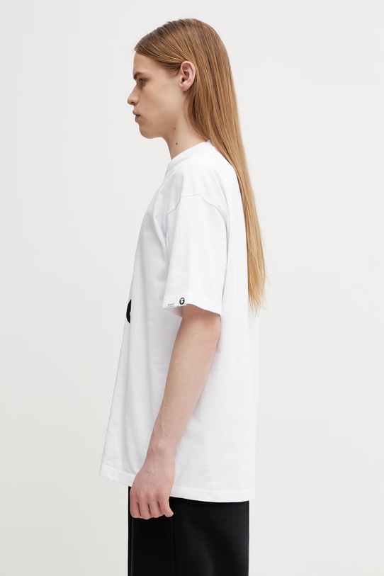 AAPE T-shirt męski bawełniany AAPTEM1640XXQ biały SS26