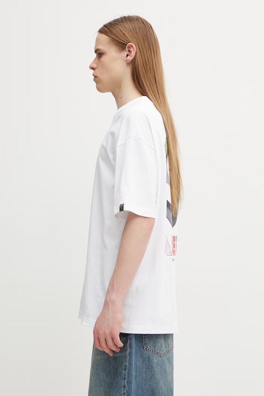AAPE T-shirt męski bawełniany AAPTEM1821XXQ biały SS26