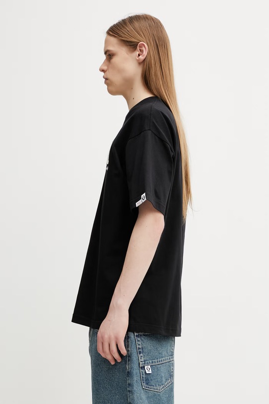AAPE T-shirt bawełniany męski AAPTEM1847XXQ czarny SS26