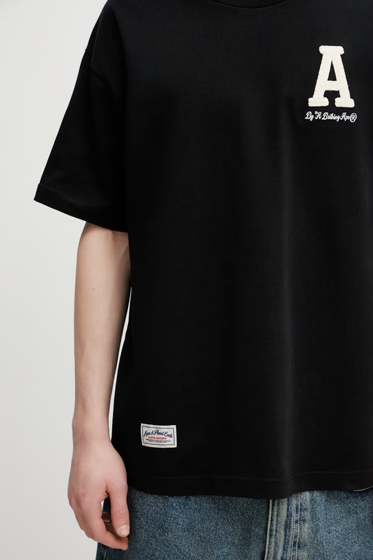 AAPE T-shirt bawełniany męski czarny AAPTEM1847XXQ
