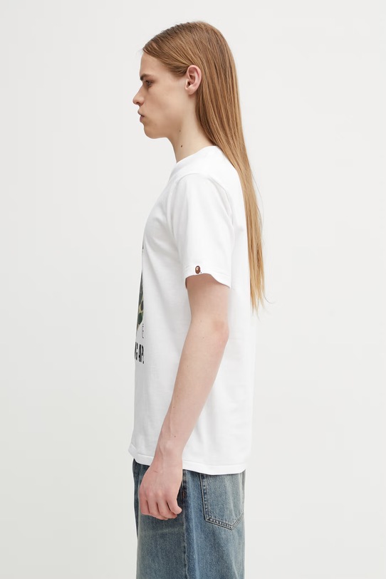 A Bathing Ape Abc Camo T-shirt bawełniany męski 0ZXTEM005101Q biały SS26